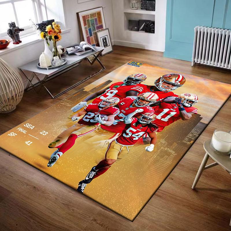 San Francisco 49ers Football Team Design Non-slip rug suitable for living room and bedroom sofas
