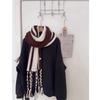 Personalized Striped Tassel Scarf Women's Autumn and Winter Shawl Street Style Cool Thickened Warm Scarf High End Couple