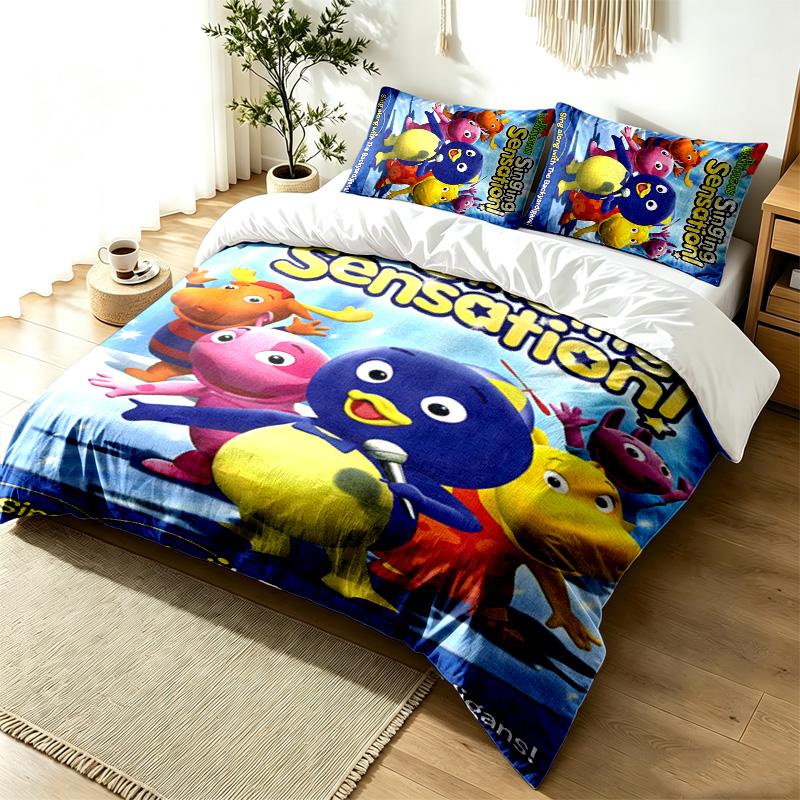 Backyardigans 3pc Duvet Cover Set Simple Modern Bedding Set Wrinkle Resistant Soft Fabric All Season Use a perfect gift