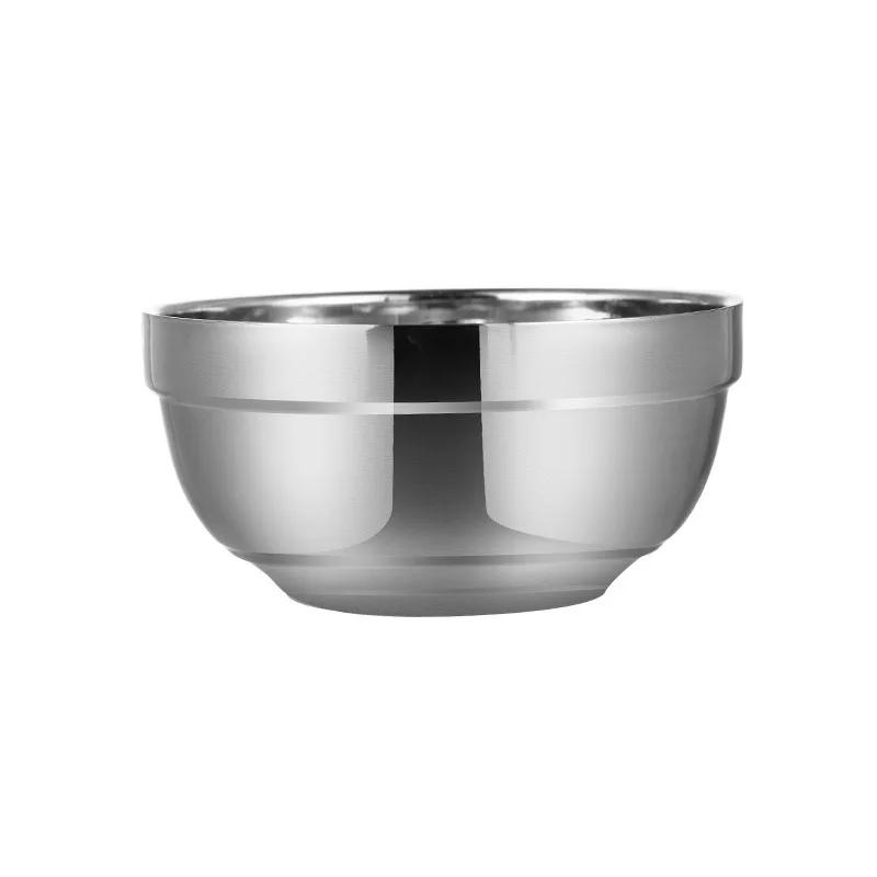 Eco-friendly Double Layer Anti-Rust Stainless Steel Classic Bowl Thermal Insulation Kitchen Flatware Food Storage Container
