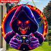 2D Flat 20*20cm1pc Color Demon Images and Game Elements Circular Ornament, Red eye&Ring of Fire Designs Wall Decoration, Perfect Choice for Club Party