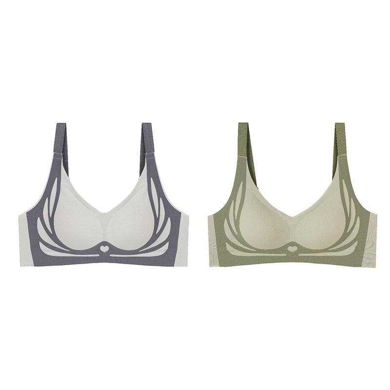 2 шт. Женское бесшовное собирающее нижнее белье без косточек, бюстгальтер, приятный к коже, дышащий бюстгальтер