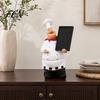 Kitchen Countertop Decor Chef Figurine, Resin Table Decoration, Funny Statue with Figurine Seasoning Bottle/Bottle Opener/Message Board for Shelf Home