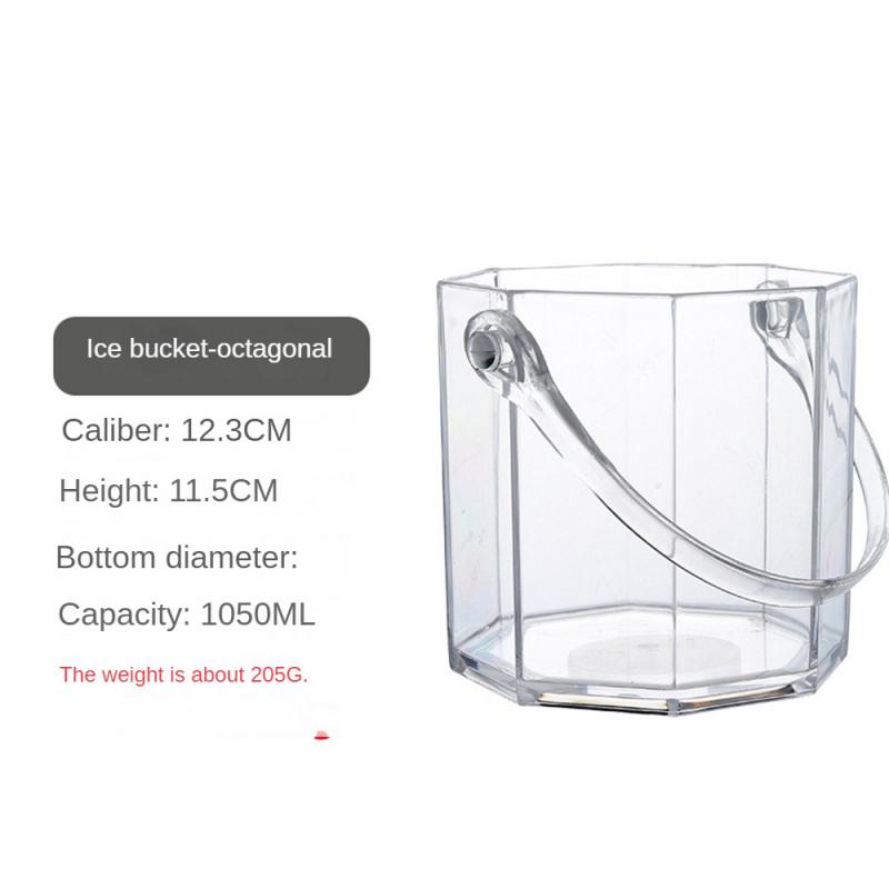 Прозрачное ведерко для льда Удобное хранение и очистка Высококачественная питьевая посуда Ведерко для льда Пластиковый зажим для льда