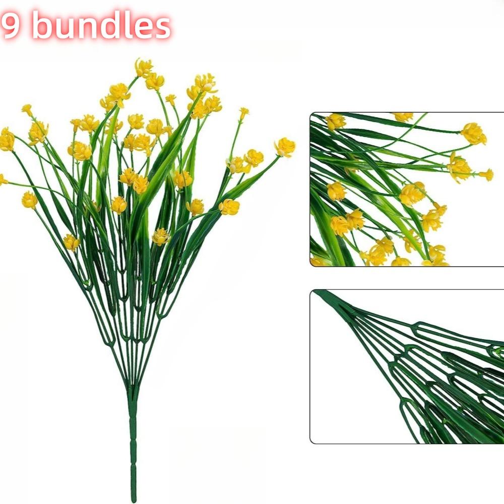 9Pack Realistic UV Resistant Artificial Flowers – Lifelike & Maintenance-Free Faux Plants for All-Season Home and Wedding Decor