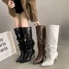New Style Sexy Winter Women High Boots Fashion Pointed Toe Stiletto Heel Long Boots Ladies Elegant Knee High Boots Zapatos Mujer