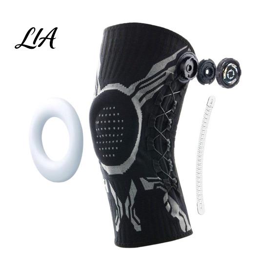Breathable Knee Brace Adjustable Knob Brace, Support with Patella Pad, Side Stabilizer, High Elasticity Compression Sleeve for Workout Arthritis