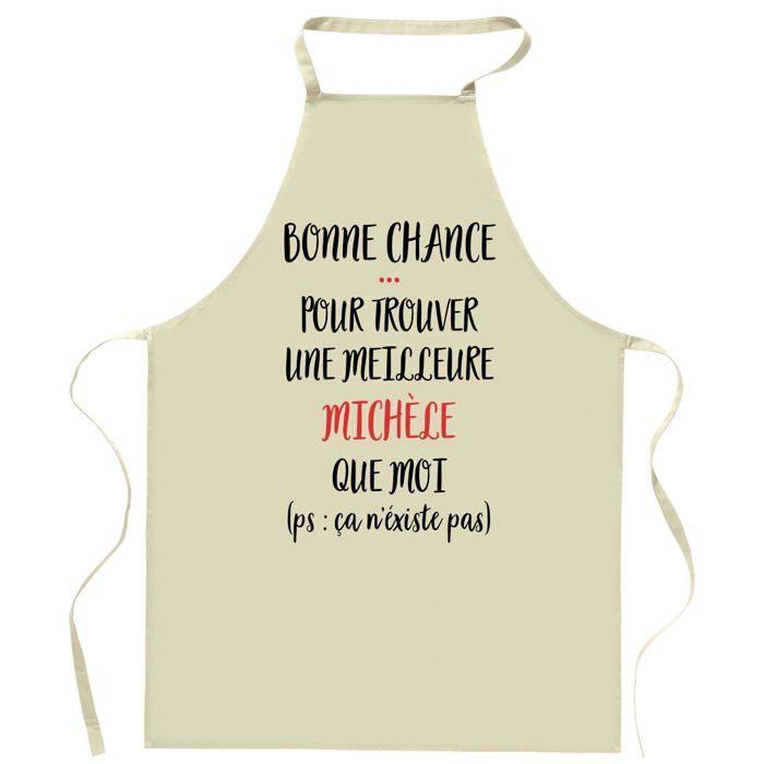 Tablier de cuisine - Michèle ça n'existe pas - Impression bretonne - Coton résistant - Liens ajustables