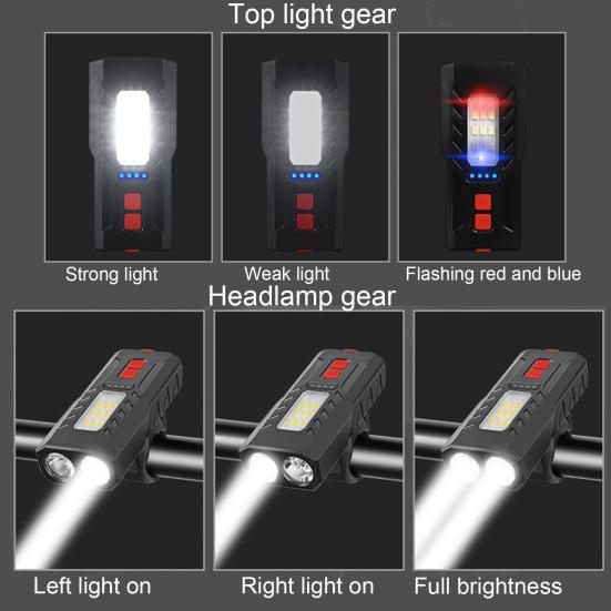 Bike Headlight High Brightness Waterproof Rechargeable Compact Size Multiple Lighting Modes USB Charging Bicycle Front Headlight Bicycle Light
