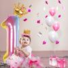 Captain Decor 2 Number Balloon 40 Inch Rainbow Gradient with Detachable Crown – Premium Foil Mylar Balloons for Birthdays, Anniversaries