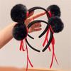 Soft And Comfortable Children's Headband With Fun Round Balls Designs Furry Cosplay Hair Accesories For Stylish Kids