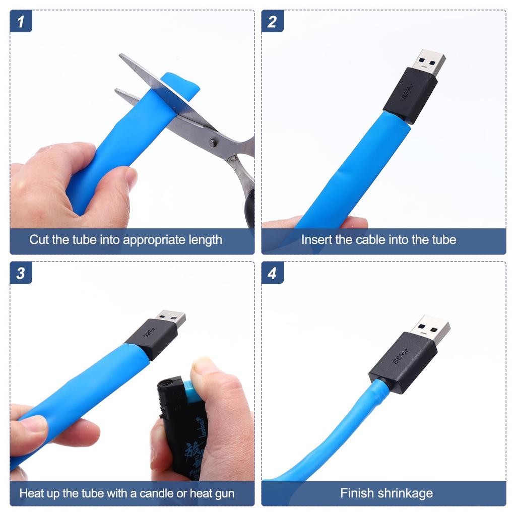 uxcell Термоусадочная трубка 1/2" Водонепроницаемая 3:1 Двухстенная Морская Клейкая Промышленная Термоусадочная Трубка Оплетка для Проводов 20 футов Черная