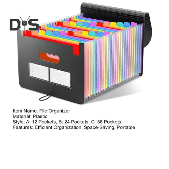 Органайзер для файлов-гармошек с 12/24/36 карманами, расширяющаяся папка для файлов формата А4, органайзер для бумажных документов и квитанций для классной комнаты, домашнего офиса