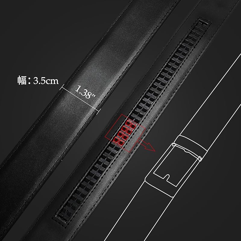[JASGOOD] ремень мужской [Комфорт для замены только Obi] Тип с автоматической блокировкой Ширина 3,5 см 130 см большой размер коровья кожа Прочный размер регулируется бизнес Для