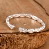 Minimalist Heart Chain Ring,  925 Sterling Silver Open Link Ring – Adjustable Dainty Heart Band, Gift for Love, Anniversary, Gifts for Love.