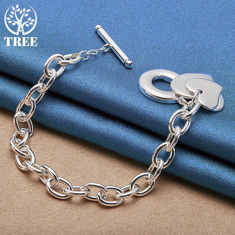 Ювелирные изделия из стерлингового серебра 925 пробы с подвеской в ​​виде двух сердец