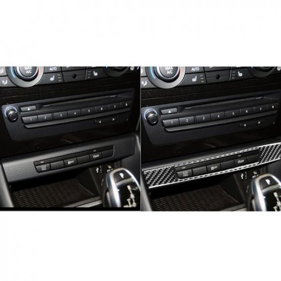 Carbon Fiber Interior Console Function Button Cover Trim For BMW X1 E84 2011-15