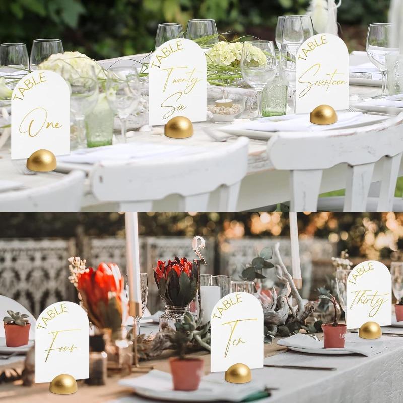 1pc Place Card Holders Sophisticated Gold Table Number Clip Stands for Party Gathering Banquets Table Decoration and Accessories