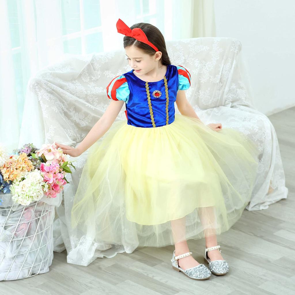 Princess Dress Cosplay Costume Set with Deluxe Accessories Blue x Yellow NT5252 [CREDIBLE] Children's - (120cm)