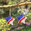 USA Flag Earrings for Women, Patriotic Red White Blue Earrings, American Flag Dangle Drop Earrings, 4th of July Independence Day