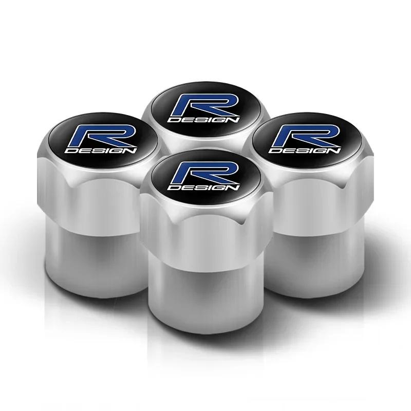 4Pcs Aluminum Alloy Car Tire Valve Caps for Volvo XC60 XC90 XC40 S90 S60 Anti-dust Wheel Valve Stem Cover Exterior Accessories