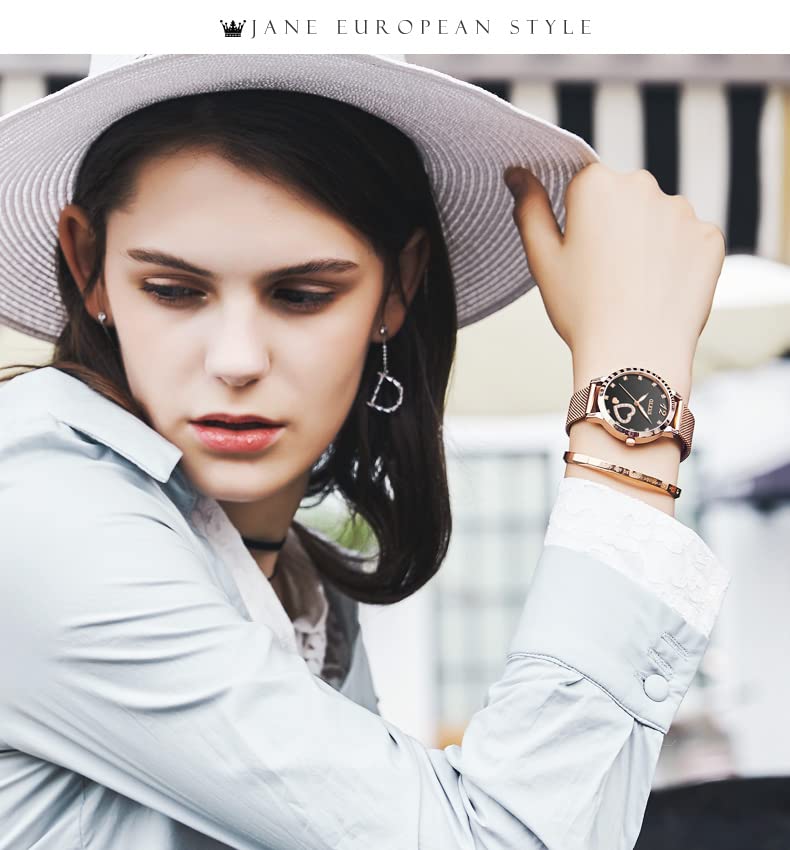 OLEVS Watch Set Easy to read watch with bracelet High quality stainless steel Calendar Water resistant to 3 ATM Luminous Gold Women's - - -