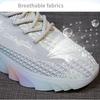 Women's Spring Sneakers Rainbow Soft Bottom Flyweaving Coconut Women's Shoes Mesh Breathable Sports Casual Running Shoes