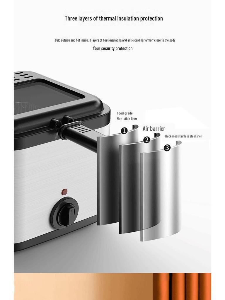 Профессиональная электрическая фритюрница большой емкости 2,5 л — идеально подходит для жареной курицы и картофеля фри