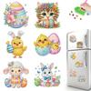 6Pcs Easter Gnome Diamond Painting Refrigerator Magnet Diamond Painting Fridge Magnet DIY Fridge Stickers for Adults Beginners