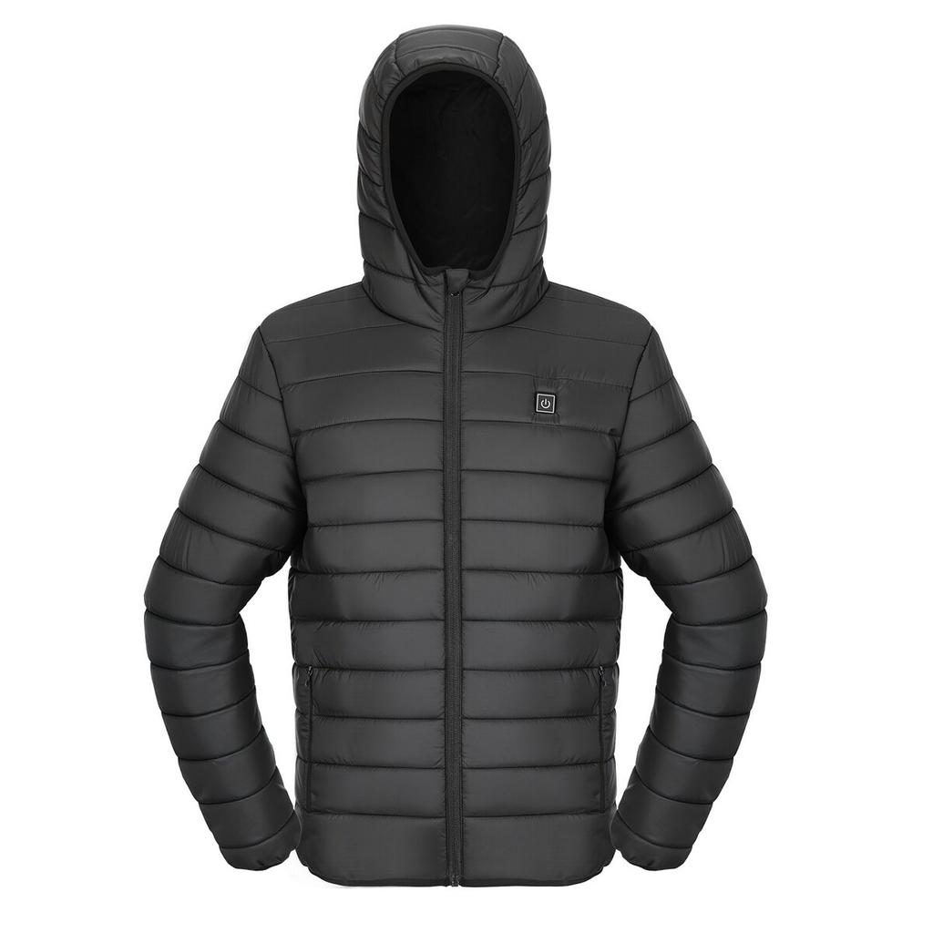 Heated Jacket for Men with 7.4V Battery, Soft Shell Electric Heating Coat, Windproof Lightweight Outerwear with 6 Heating Zones & 3 Heat Settings for