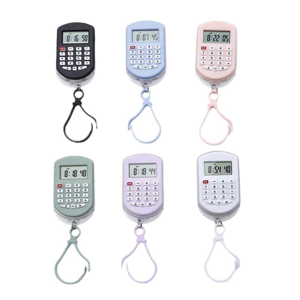 Time Display Mini Calculator 8 Digits Display Calculator Pendant Student Stationery
