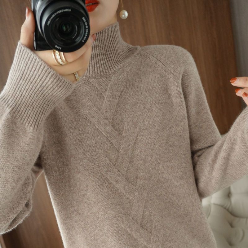 Пуловер-свитер 2022. Самый продаваемый женский свитер с высоким воротником, свободный корейский вариант универсального трикотажного свитера, женский топ
