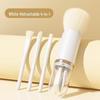 Portable 4-in-1 Retractable Makeup Brush: Blush, Eye Shadow, Multi-functional Tool with Cover.