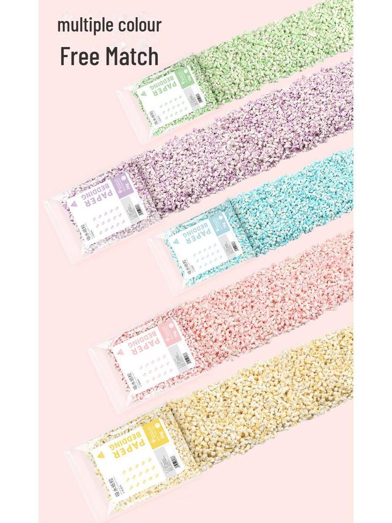 Бумажные гранулы Bukaxing Rainbow: Дезодорирующий наполнитель для хомяков и хлопковые опилки - 1 кг