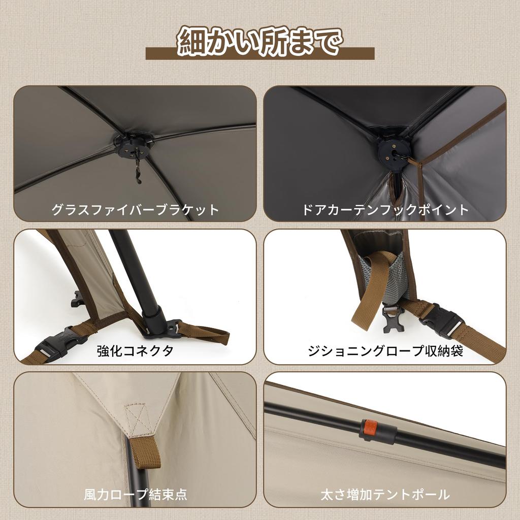 Палатка тент Naturehike Direct Store Светоблокировка Защита от УФ-лучей Теплоизоляция Водонепроницаемый Легко установить Дверь из ТПУ Сетчатое окно Материал Ti BLACK Кемпинг