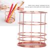 2Pcs Rose Gold Pen Holder Stainless Steel Storage Container Desktop Storage Box  Makeup Organizer