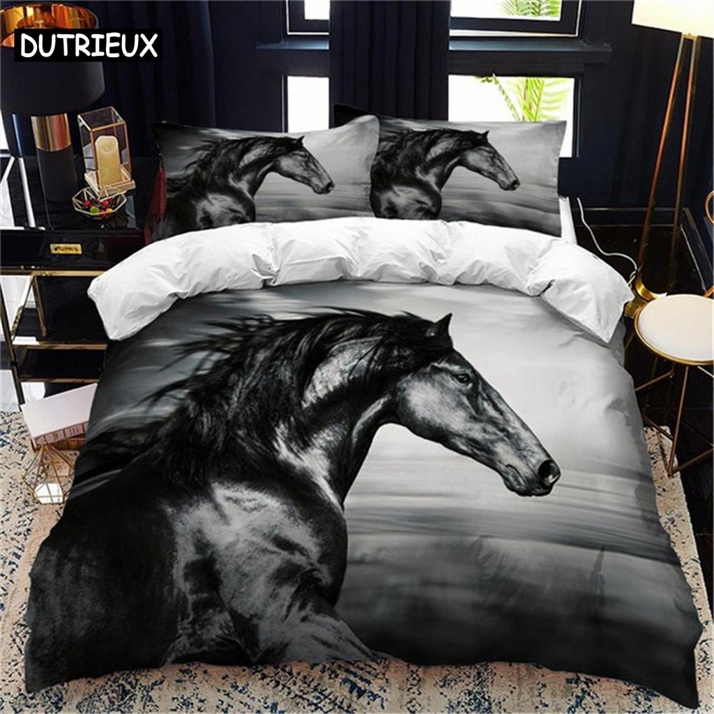 Комплект постельного белья White Horse Queen Bedding Duvet Cover Set Bedding Bed Cover Cotton Queen Bed Cover Set Bed Set Bedding