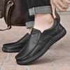 Кожаная обувь, мужские весенние новые британские мужские деловые повседневные кожаные туфли на мягкой подошве, кожаные туфли для папы, мужская обувь для ленивых