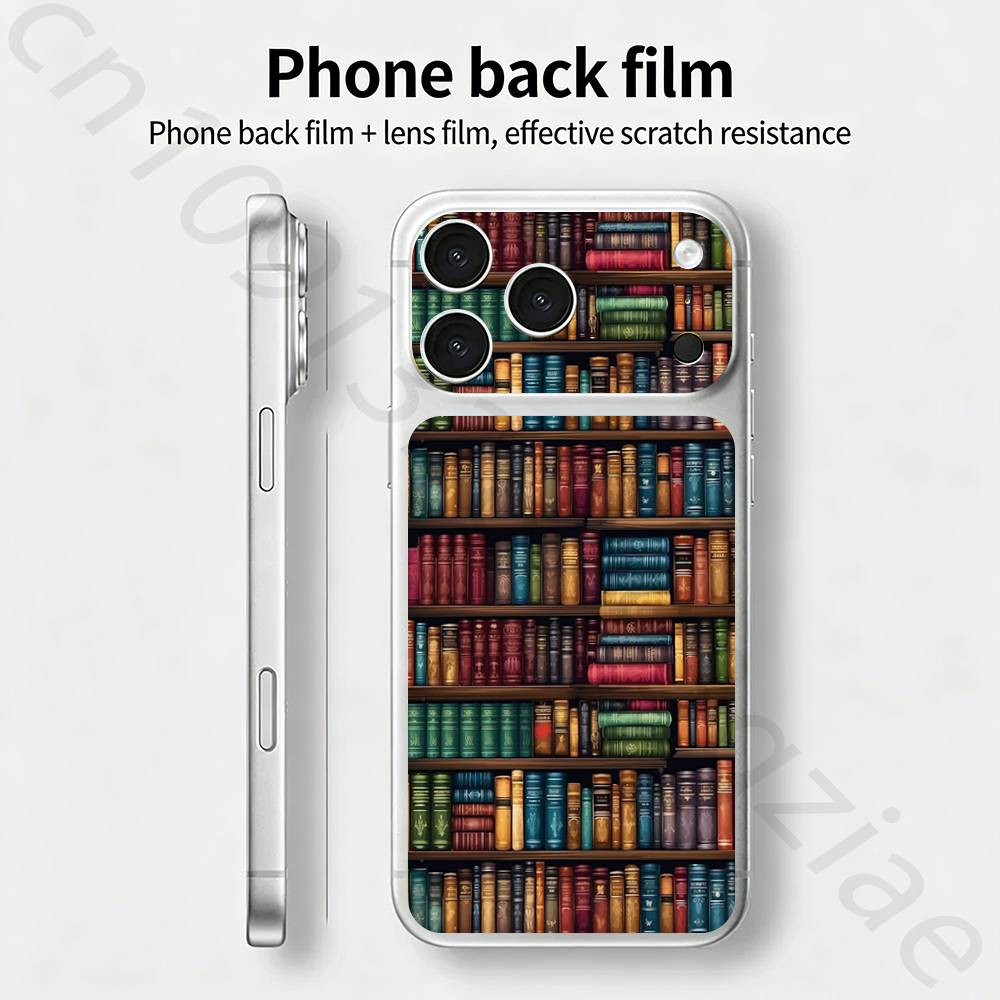 Креативная наклейка-обертка TICKET в виде книжной полки для iPhone 17 Pro/Pro max Защитная пленка для задней панели, рамки, камеры
