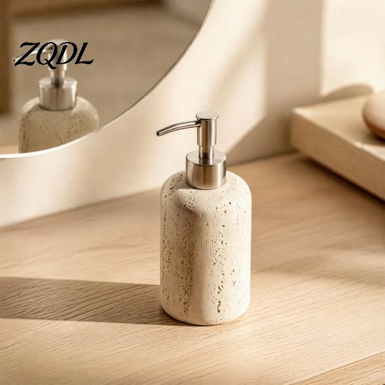Decorative Soap Dispenser Resin Refillable Dispenser, Liquid Hand Shampoo Container, Easy to Refill Empty Pump Lotion Bottle for Bathroom Kitchen