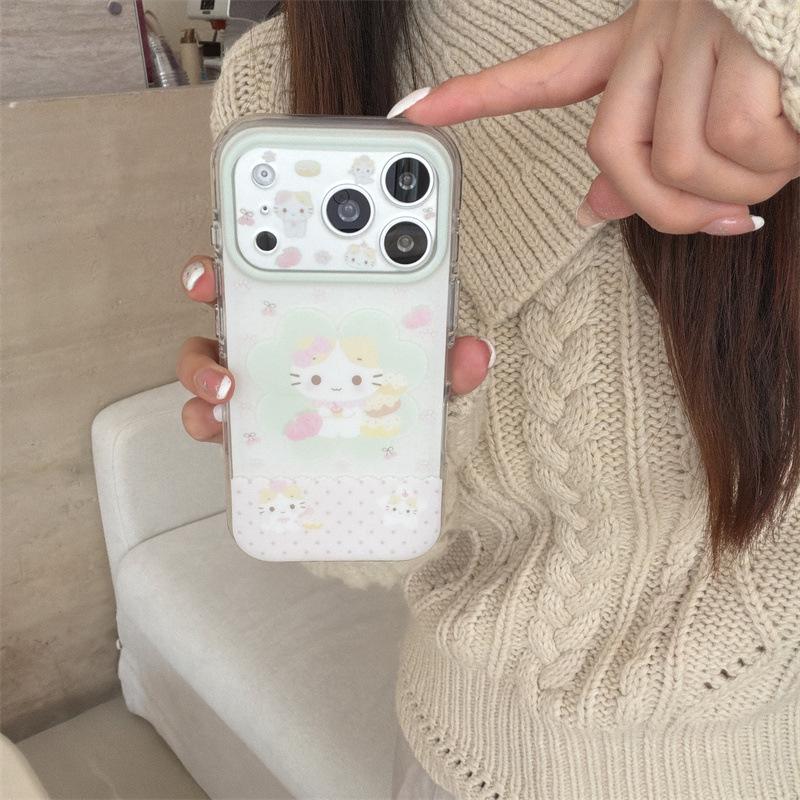 Чехол Fresh Clover для iPhone 17/16 Pro Max/15 Девочковое Сердце Зефирный Кот