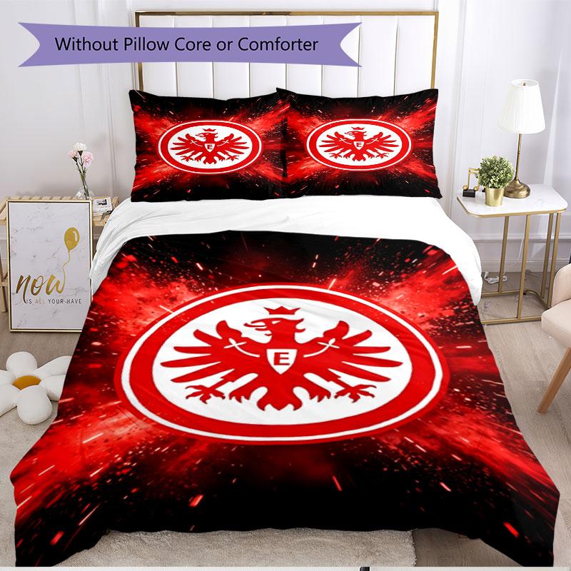 3pcs Duvet Cover Set (1*Duvet Cover + 2*Pillowcase, Without Core), Eintracht Frankfurt Print Soft All‑Season Bedding Set, Home Bedroom Decor Gift