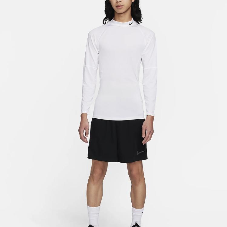Nike Pro Dri-FIT Fitness Mock-Neck Long T-Shirt 'White' Men's FB7909-100