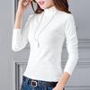 Весна Осень 2025 Женская Модальная Футболка с Полувысоким Воротником и Длинным Рукавом Однотонная Большого Размера - Универсальный и Модный Новый Стиль