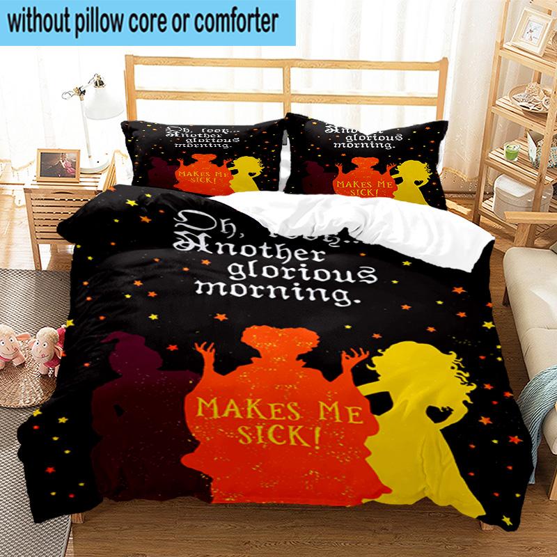 3PCS Halloween witch 3pcs Bedding,Including 3PCS Duvet Cover And 2pcs Pillowcases Perfect for Christmas,Ideal for Bedroom, Dormitory