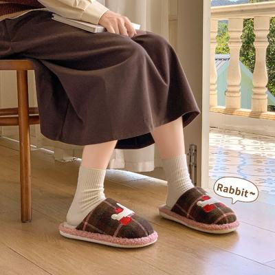 Хлопковые тапочки женские зимние новые домашние антибактериальные теплые плюшевые тапочки мужские домашние мужские зимние