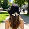 Summer Beach Hat Women Sun Hat Back Bowknot Fisherman Wide Brim UV Protection Lightweight Bucket for Outdoor Travel Hiking Fishing Use Casual