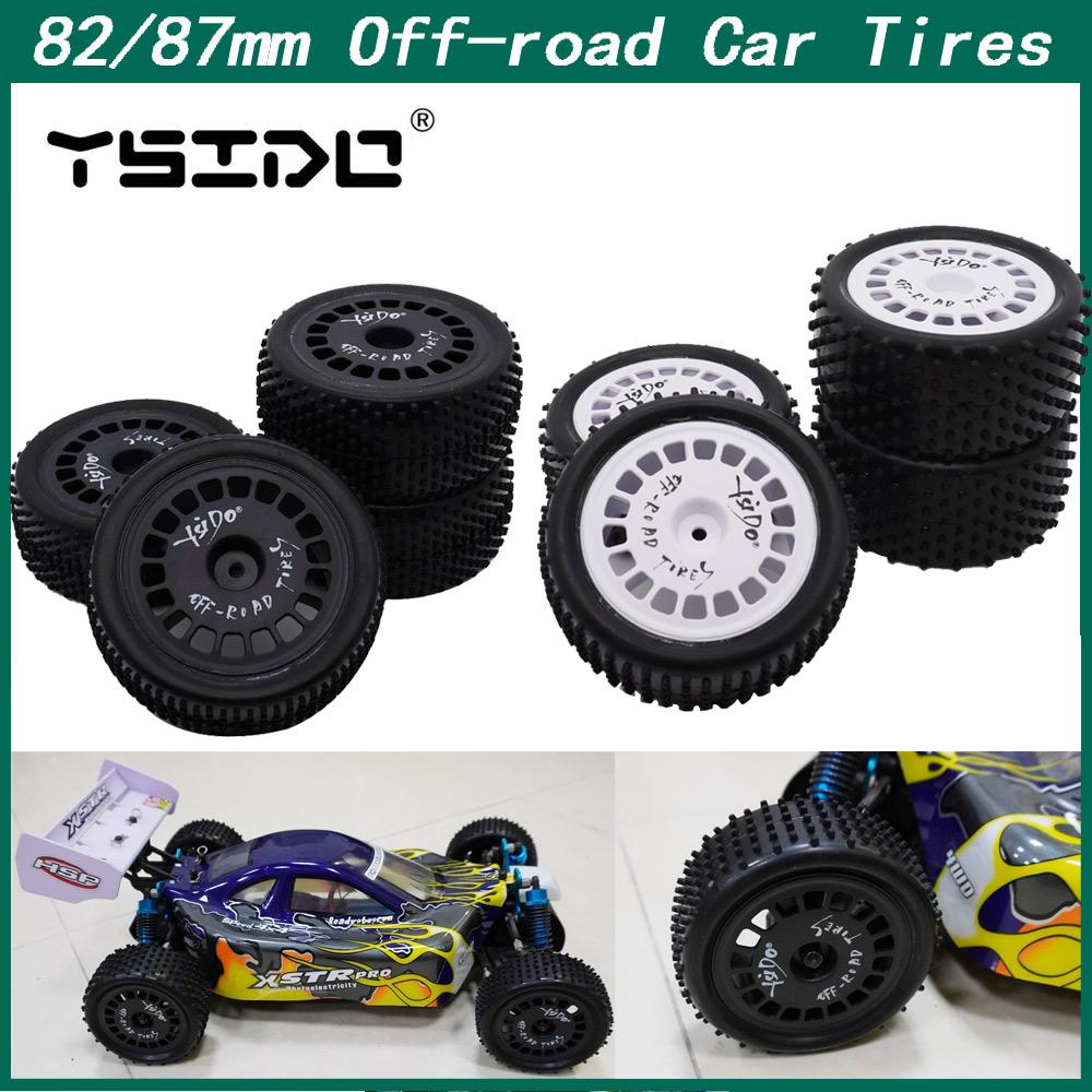 4Pcs YSIDO 82/87mm Off-road Front Rear Tires for HSP Wltoys HPI Redcat Traxxas Axial Tamiya TT02B 1/10 1/12 RC Racing Car