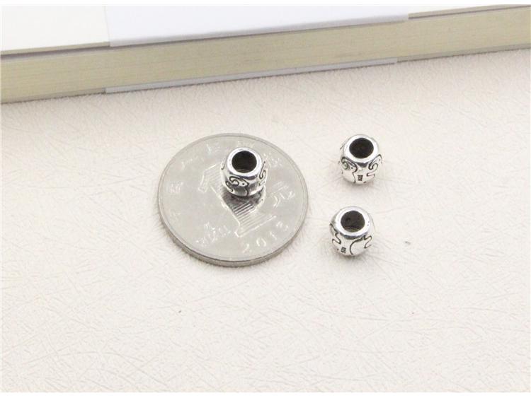 Стерлинговое серебро 925 пробы Бусины-разделители в виде бочонков со слонами для браслетов DIY