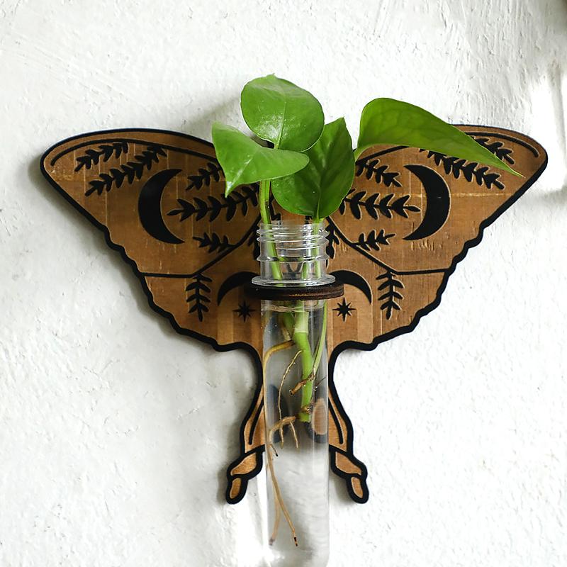 1Pc Butterfly Style European Style Test Tube Originality Wooden Bohemia Hollow Out Wall Decoration Plant Rack